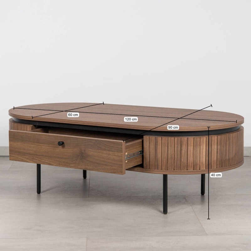 Mesa Centro Duna Melamina Nogal | Muebles Benítez