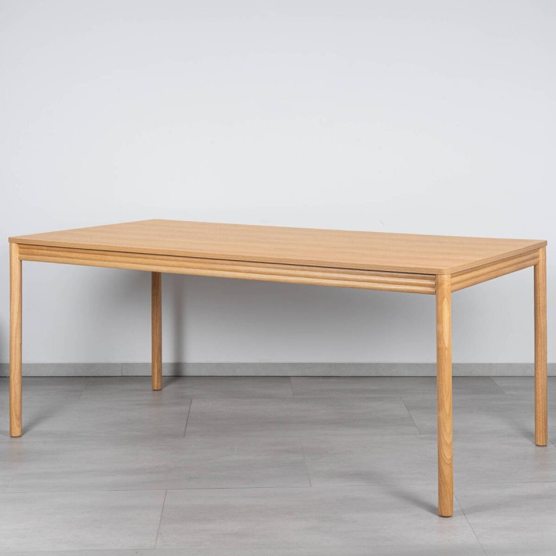 Limia Dining Table Oak Finish with Solid Legs 180cm