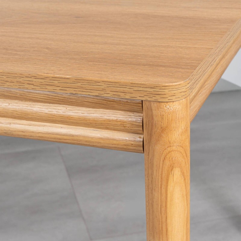 Limia Dining Table Oak Finish with Solid Legs 180cm