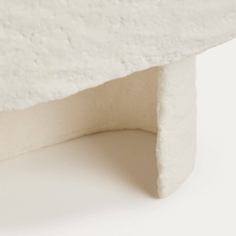 Lámpara Bedala de mesa escultórica blanca texturizada