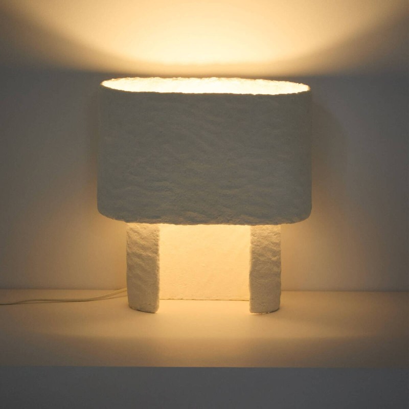Bedala textured white sculptural table lamp