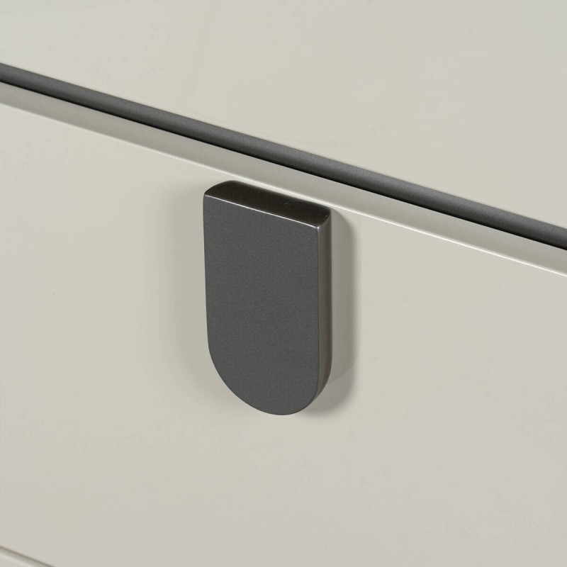 Limpopo Beige Lacquered Chest of Drawers with 6 Drawers and Metal Handles 150 cm