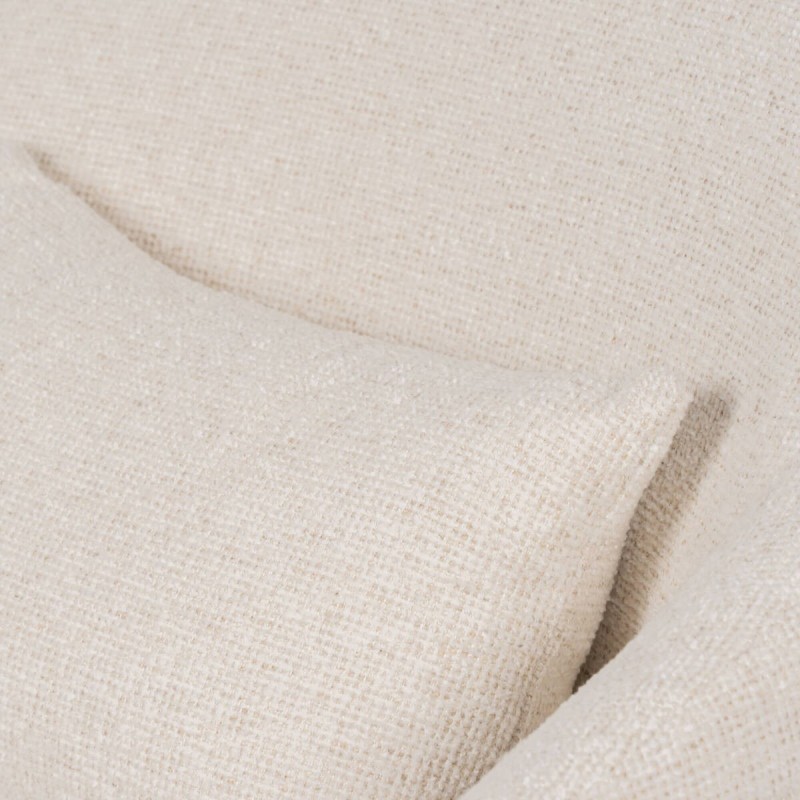Sillón Cozy Tapizado en Bouclé Crema con Base de Roble Natural y Patas Negras