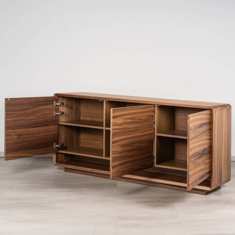 Aria Sideboard in Walnut Veneer with 3 Doors 180 cm