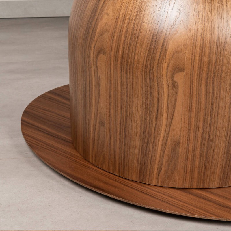 Mesa de Comedor Nera Ovalada de Chapa de Nogal Forma Orgánica 240cm