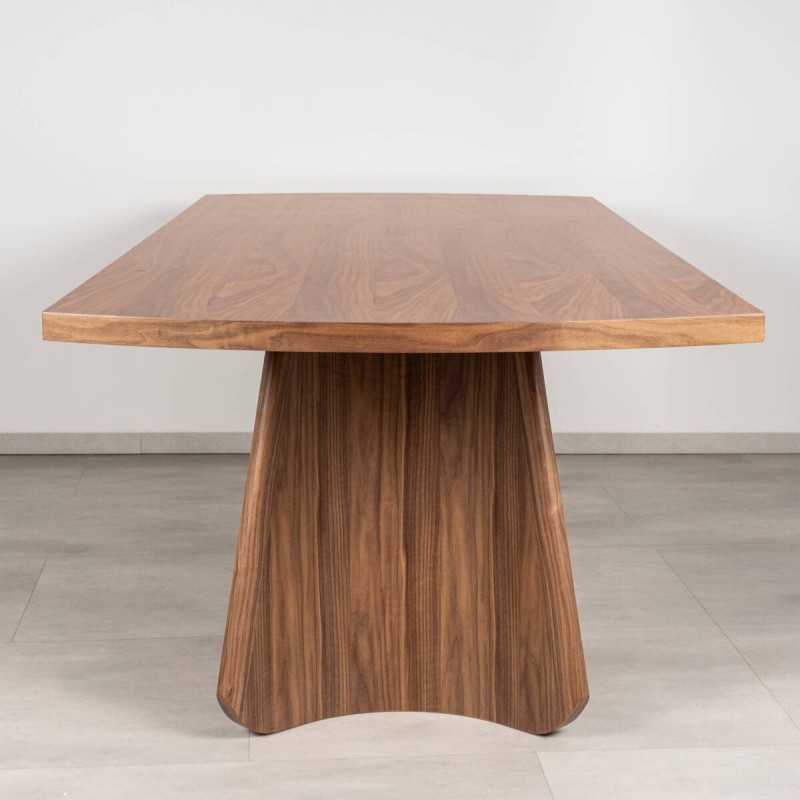 Mesa de Comedor Aria en Chapa de Nogal Con Laterales Redondeados 240 cm