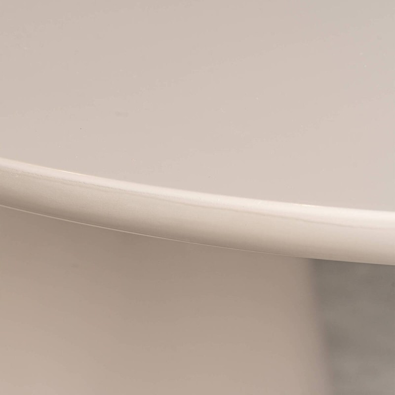 Menorca Oval Dining Table, High Gloss Ivory Lacquered, 240 cm