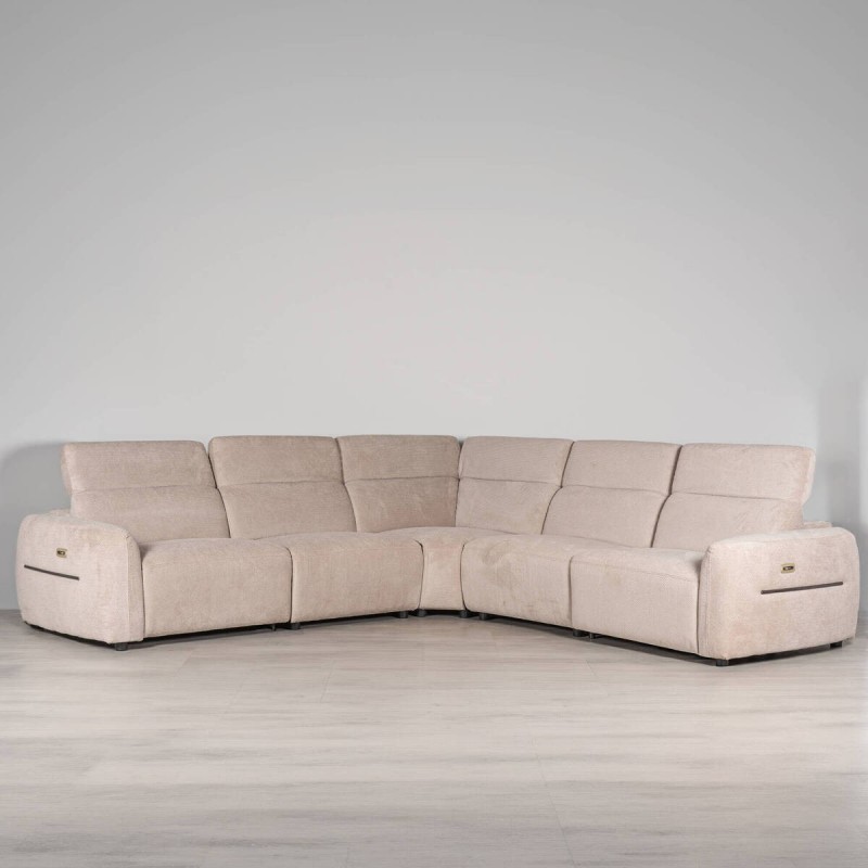 Sofá Rinconera Lena con Relax Eléctrico y Reposacabezas Italiano 290 x 290 cm