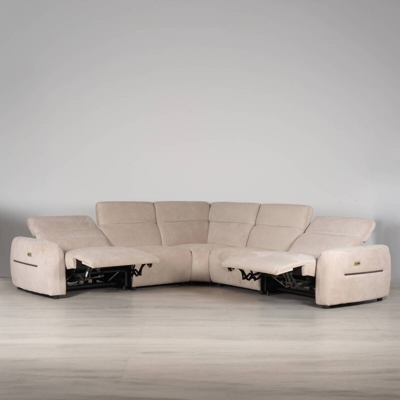 Sofá Rinconera Lena con Relax Eléctrico y Reposacabezas Italiano 290 x 290 cm