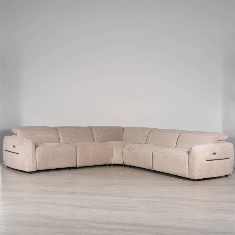 Sofá Rinconera Lena con Relax Eléctrico y Reposacabezas Italiano 290 x 290 cm