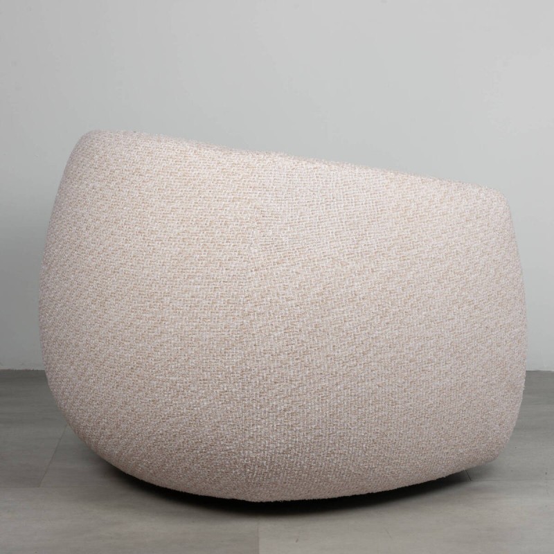 Nura swivel armchair upholstered in beige fabric
