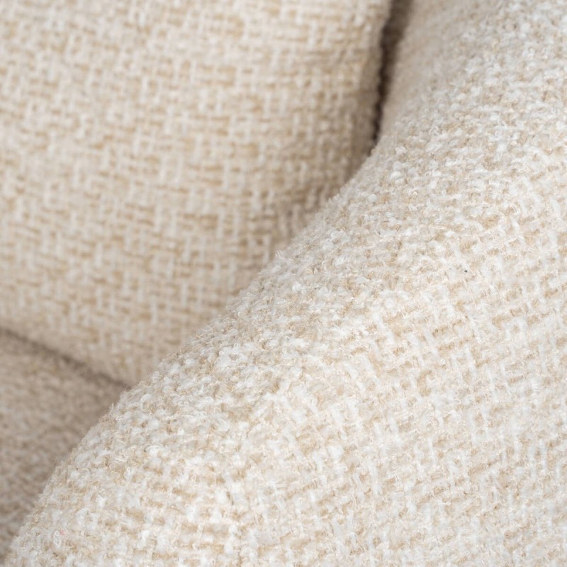 Nura swivel armchair upholstered in beige fabric