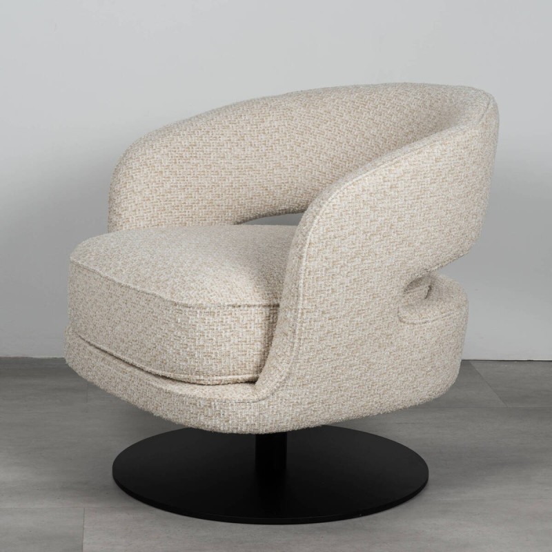 Sillón giratorio Vanto tapizado en tejido beige