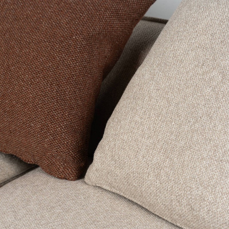 Aura beige curved modular sofa with right chaise lounge, 305 cm