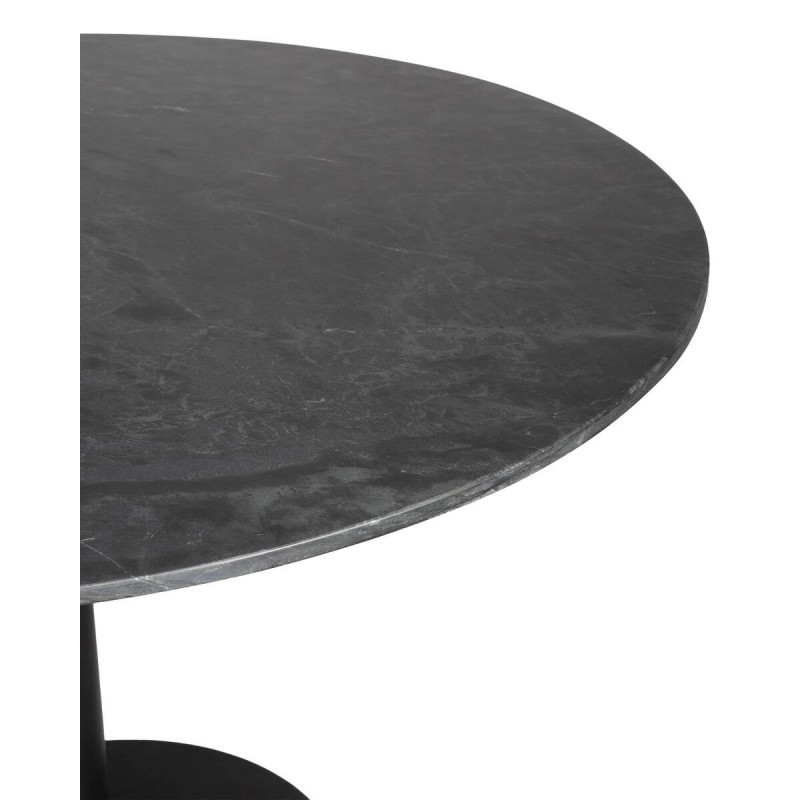Mesa de comedor redonda altea de mármol negro y base de metal negro 120x76cm