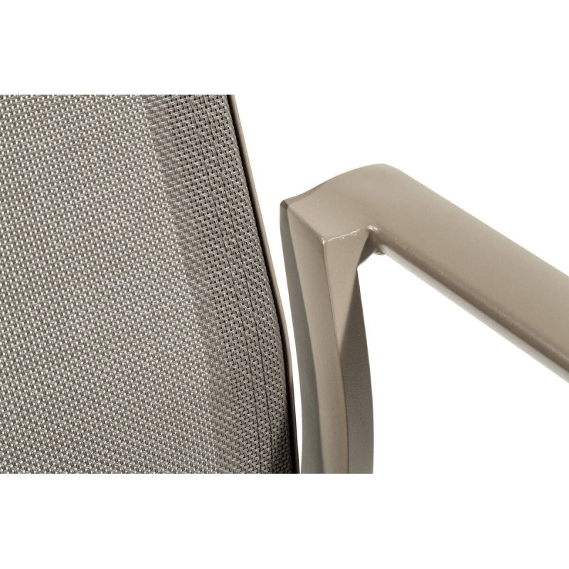 Outdoor chair, aluminum and taupe textilene, 58.5x60x90cm