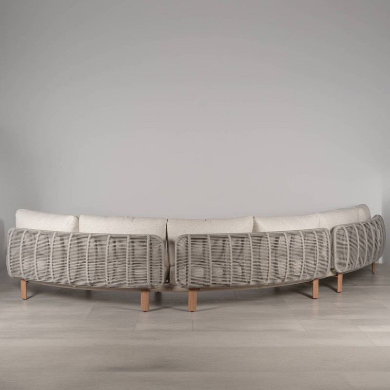 Sofá Bali exterior| Modular Media Luna con Cuerda | Muebles a Benítez