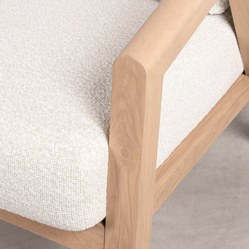 Latte 3-Seater Outdoor Sofa in Aluminum with Green Rope and Cream Fabric Cushions