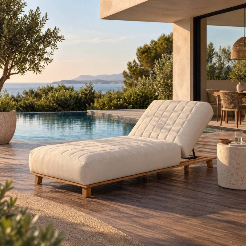 Icon Lounger con patas de teca  213 x 89 x 41 cm