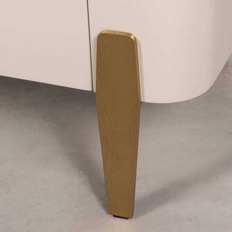 Auren sideboard in walnut and beige with brass legs in gold, 180cm
