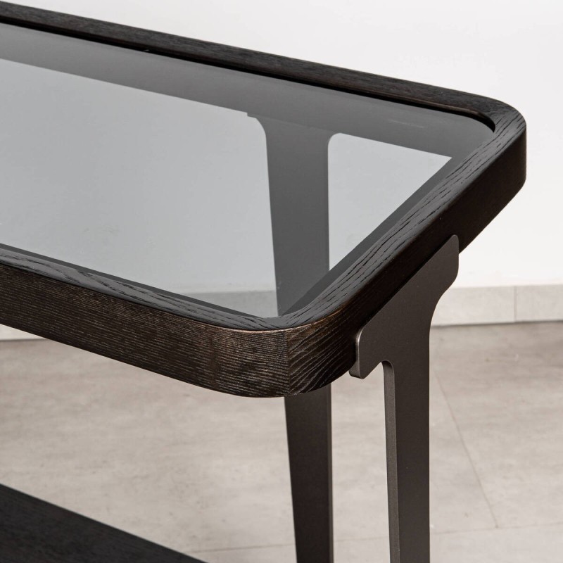 Consola Bruma en fresno negro y metal 121x42 cm | Muebles Benítez