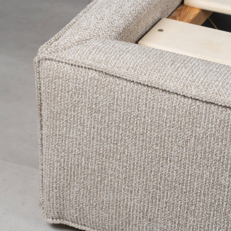 Bellagio upholstered bed in beige with block design 180x200 cm