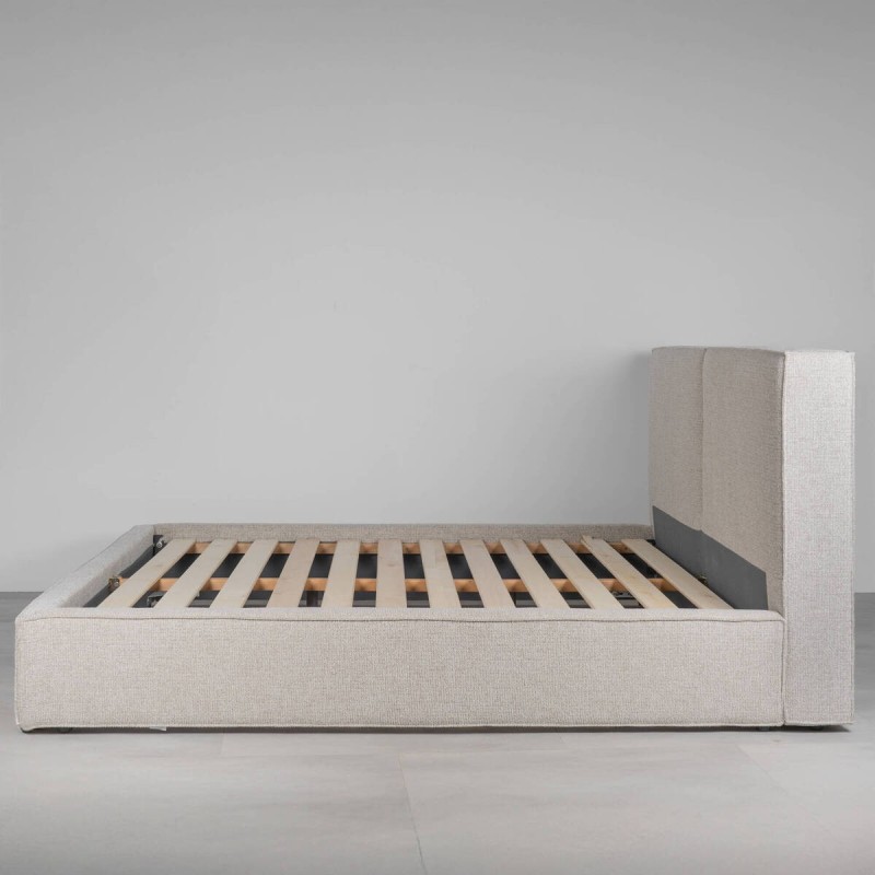 Bellagio upholstered bed in beige with block design 180x200 cm