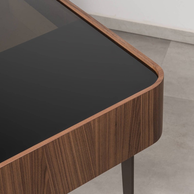 Tocador Nela nogal y cristal bronce 140x50 cm | Muebles Benítez