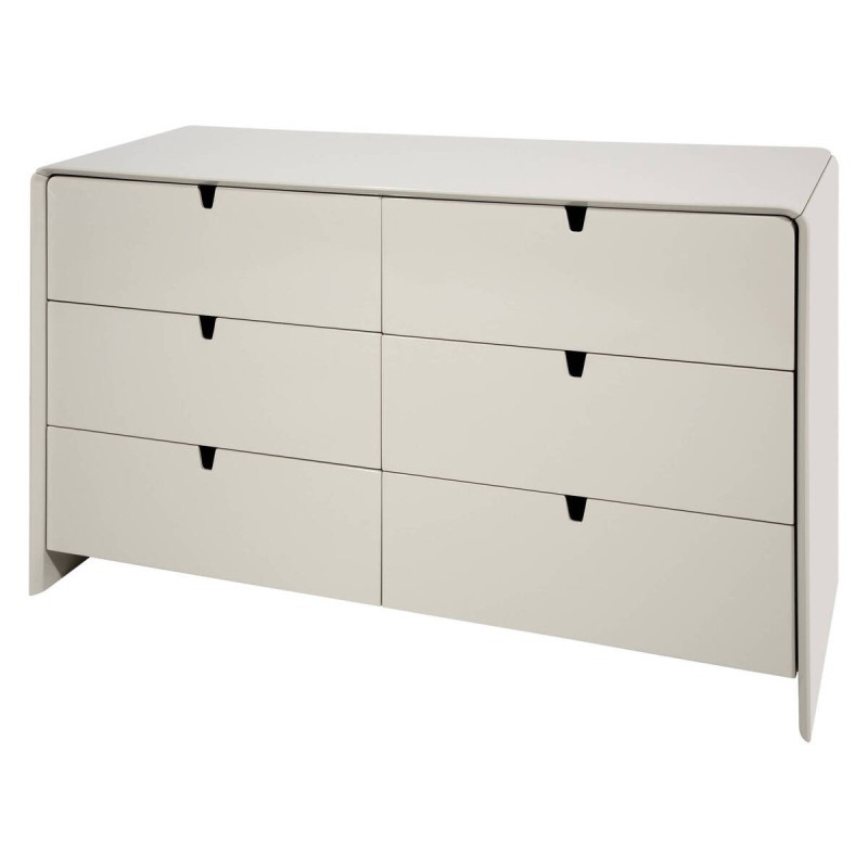 Cómoda Axis en gris claro 6 cajones 138 cm