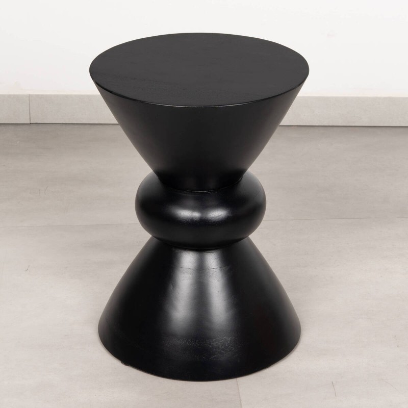 Mesa auxiliar Lume madera de mango negro ø30 cm