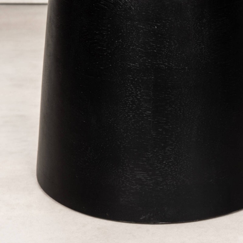 Mesa auxiliar Velum Negro de mango macizo con base cónica negra mate  ø40x45 cm