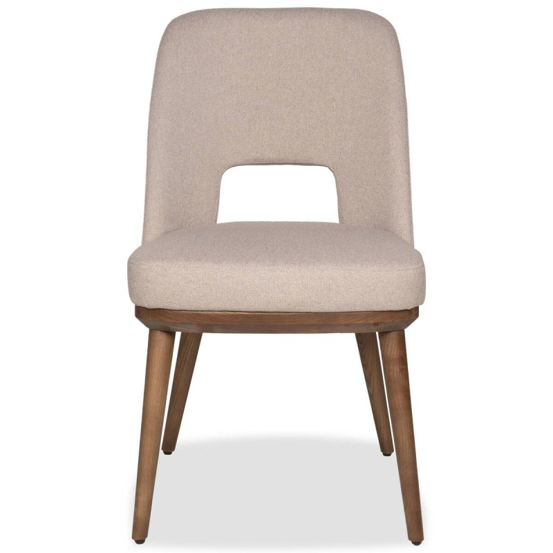Gray upholstered walnut dining chair and walnut legs 58x48x82cm