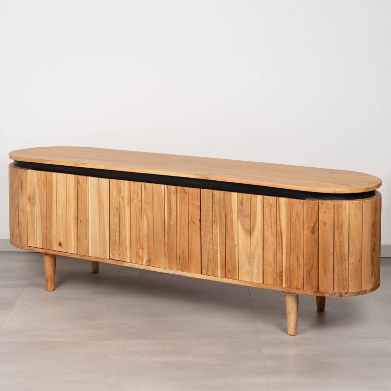 Marea TV stand in natural acacia wood, 160x40x55cm