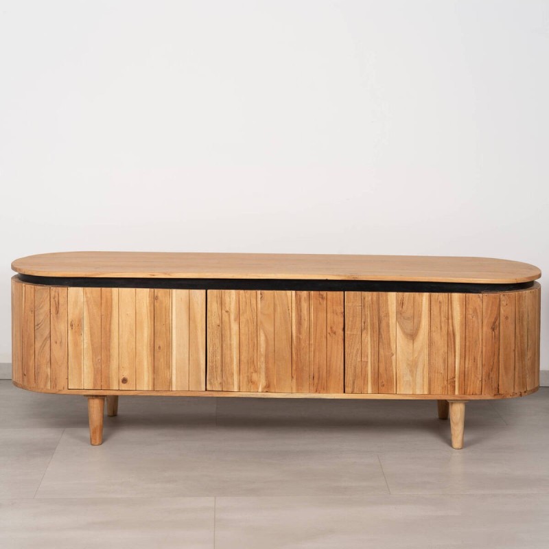 Marea TV stand in natural acacia wood, 160x40x55cm