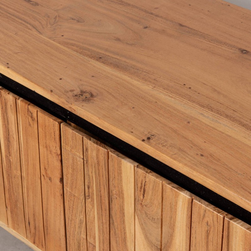 Marea TV stand in natural acacia wood, 160x40x55cm