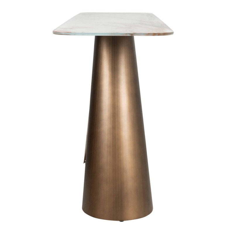Fiamma console table with marble effect top and bronze base 160x40x76cm
