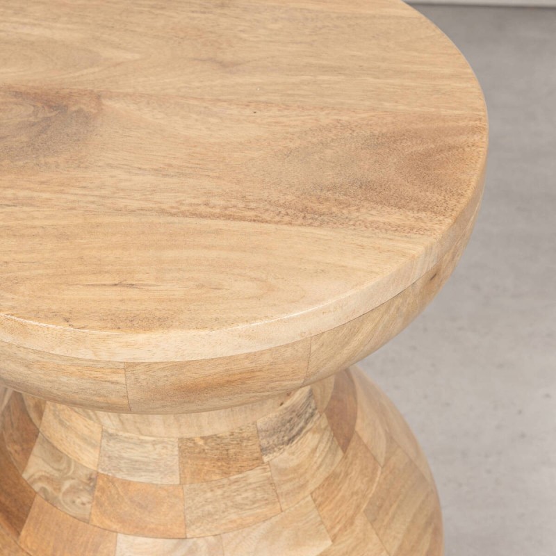 Mesa auxiliar Canela Natural de mango macizo ø30x42 cm | Muebles Benítez