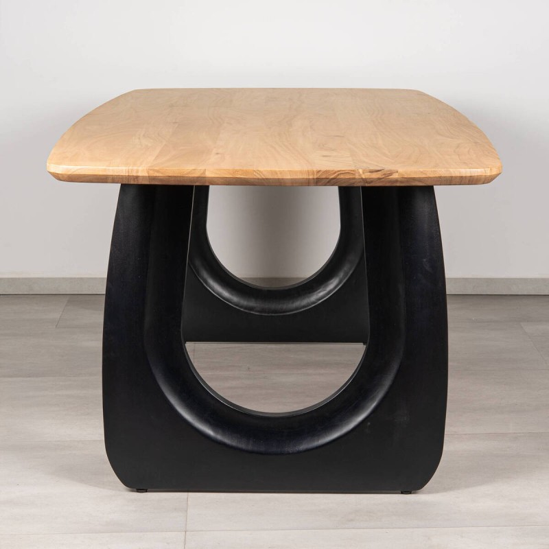 Mesa de comedor Bosco de acacia con patas en arco negro 200 cm