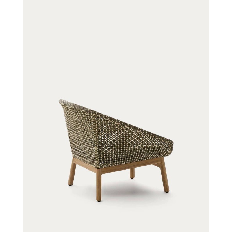 Butaca olbia de ratán sintético y madera de teca para exterior