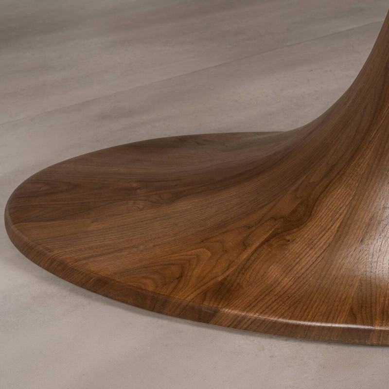 Kyoto Oval Pedestal Dining Table in Walnut 240 cm