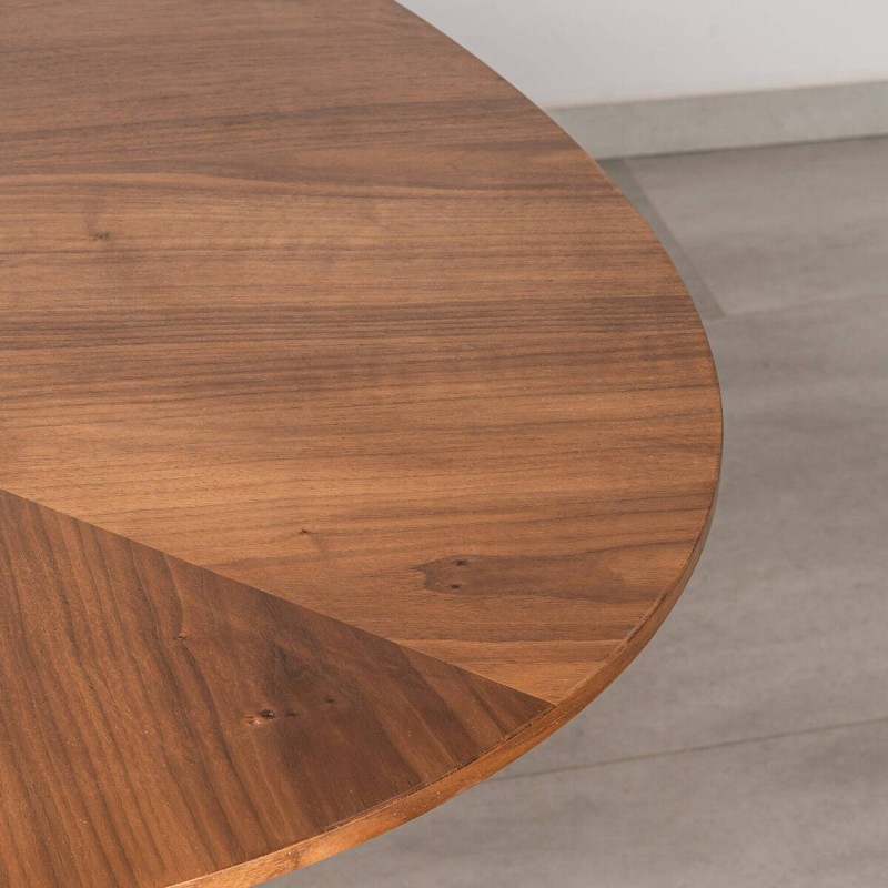 Kyoto Oval Pedestal Dining Table in Walnut 240 cm