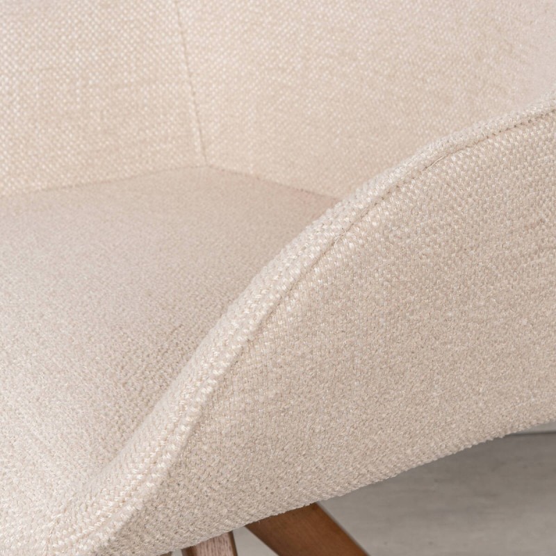 Silla de Comedor Giratoria Swirl Tapizada en Beige Claro