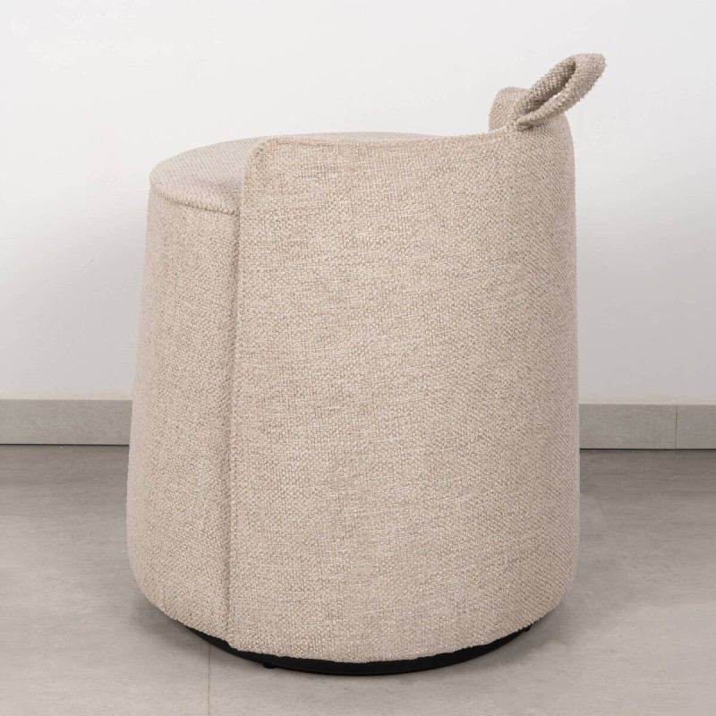 Puff Cilíndrico Sava Tapizado en Crema Ø40 cm