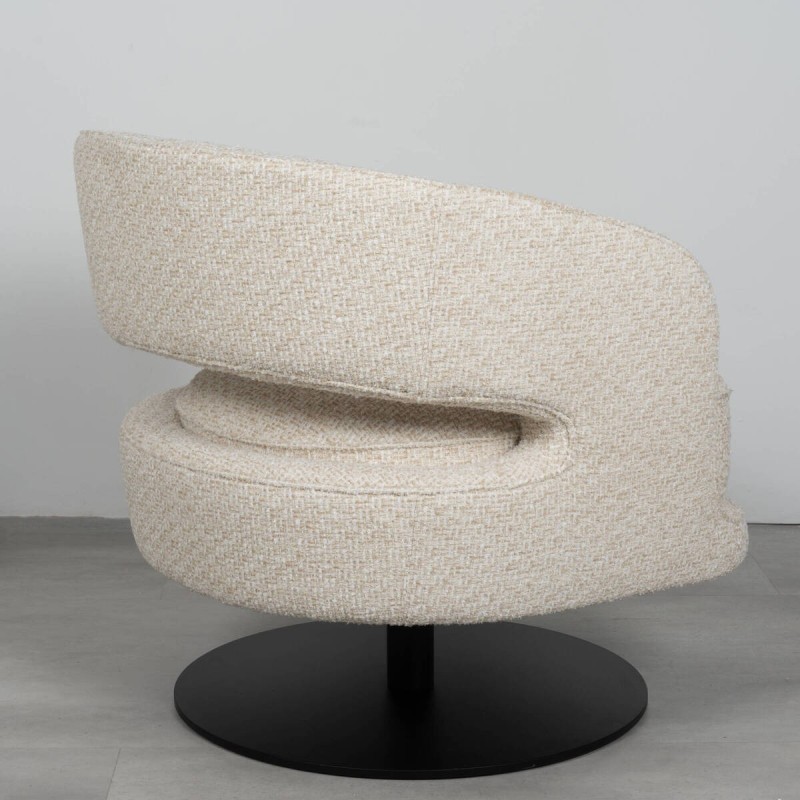 Sillón giratorio Vanto tapizado en tejido beige