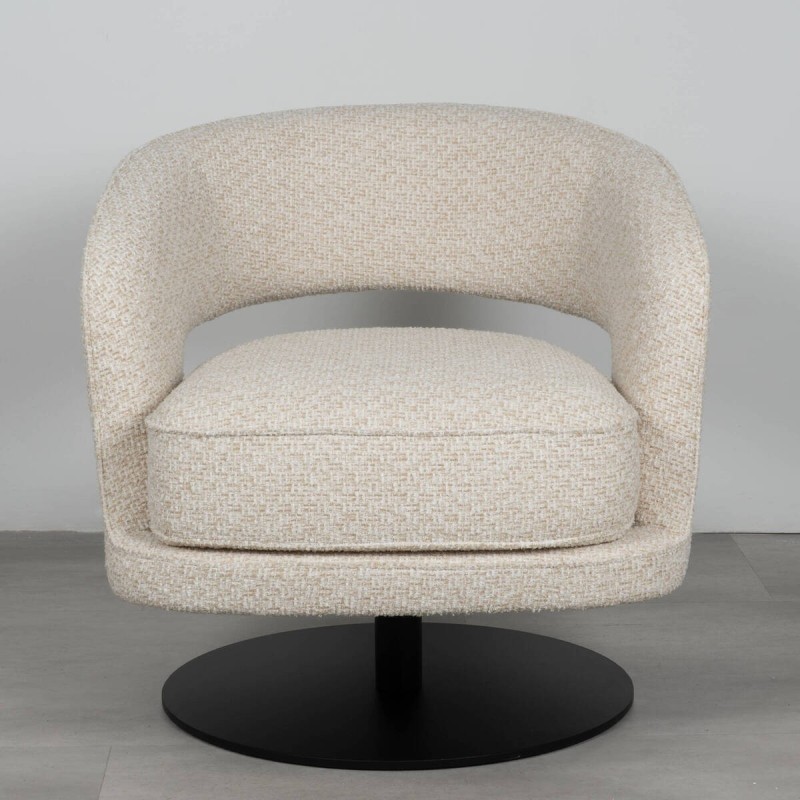 Sillón giratorio Vanto tapizado en tejido beige