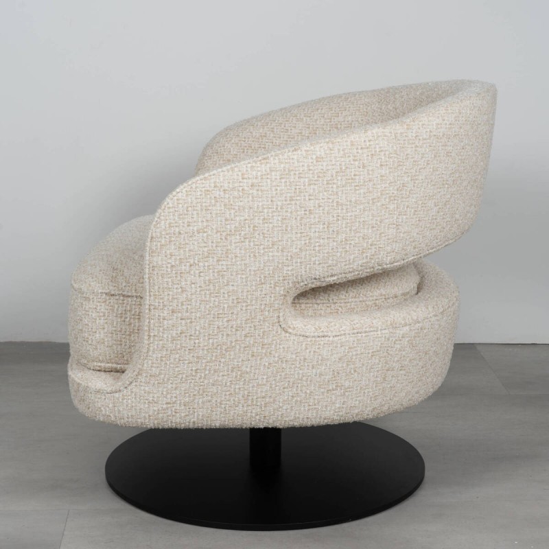 Sillón giratorio beige 360º en tejido | Muebles Benítez