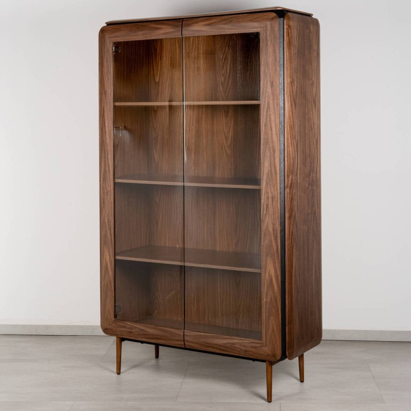 Teresa Walnut Display Cabinet with 2 Glass Doors 105 x 180 cm