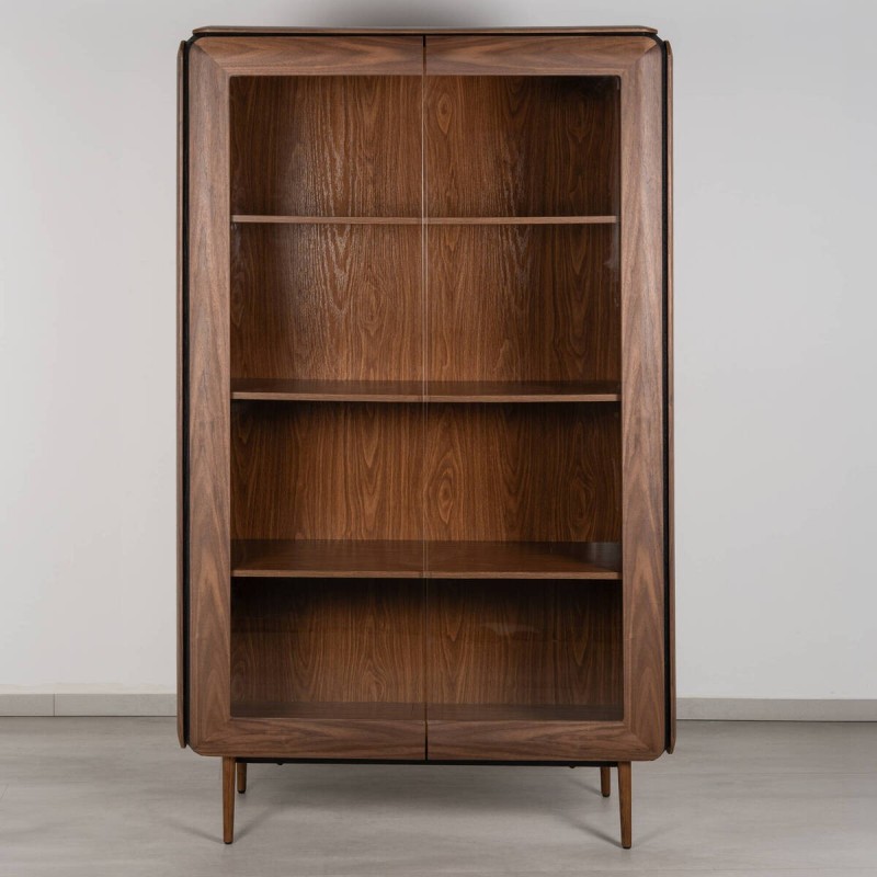Teresa Walnut Display Cabinet with 2 Glass Doors 105 x 180 cm