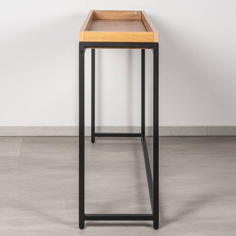 Daroca Console Table with Oak Tray Top and Black Frame 120 x 30 cm