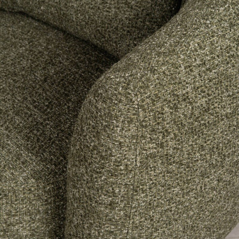 Nura Swivel Armchair Upholstered in Moss Green Fabric
